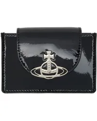 Vivienne Westwood Black Flap Card Holder Aw24-n403