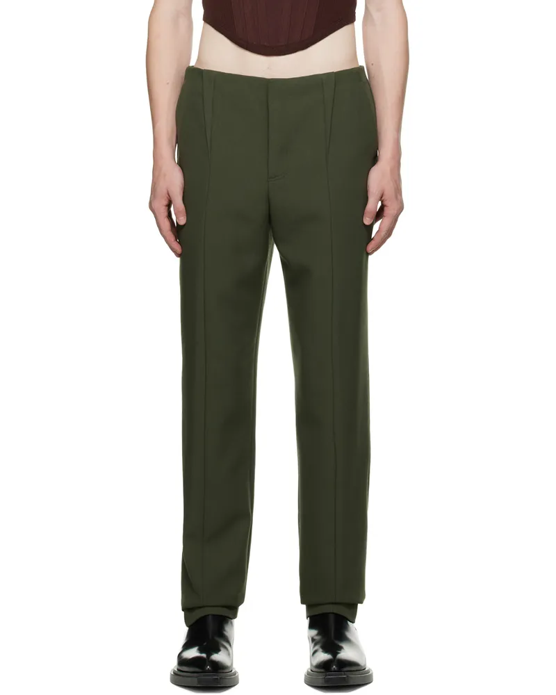 Dion Lee Green Tapered Trousers Shadow