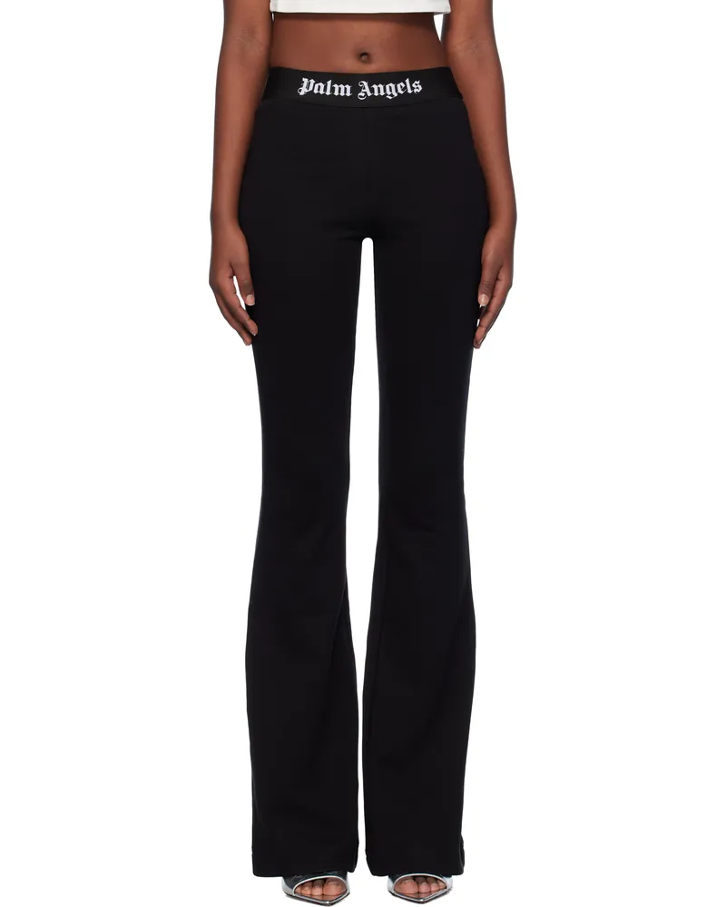 Palm Angels Black Logo Tape Flare Sweatpants Black