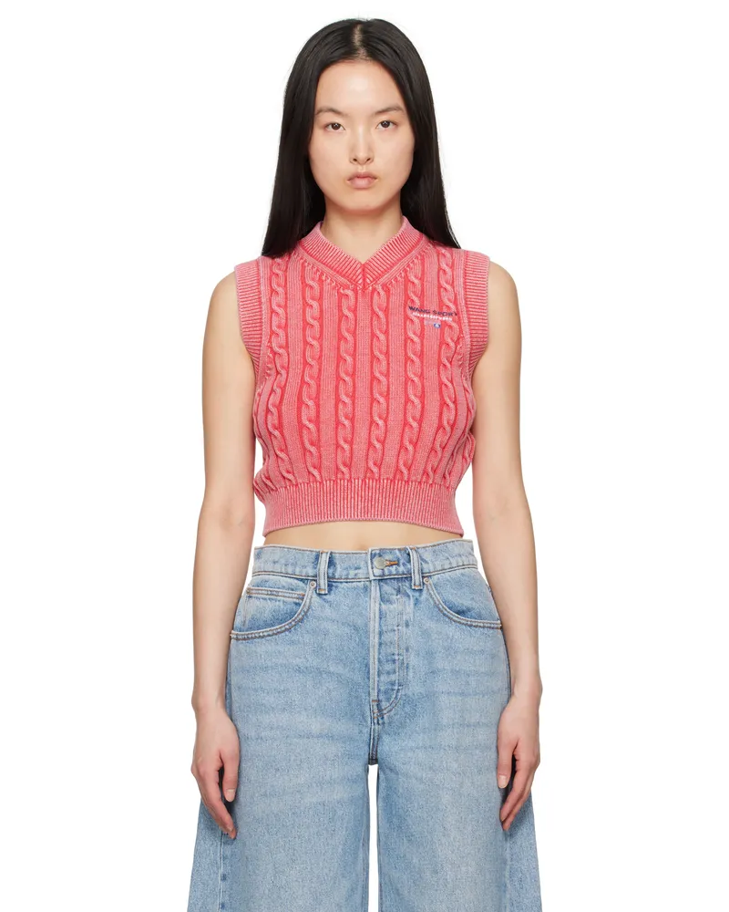 Alexander Wang Red Organic Cotton Vest Washed
