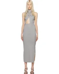 Christopher Esber Gray Callisto Marle Column Maxi Dress Grey