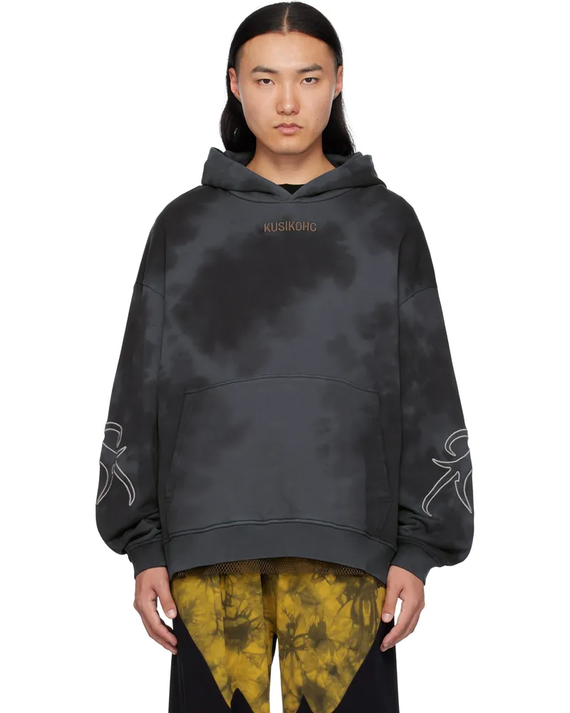 KUSIKOHC Blue Origami Destroyed Hoodie Blue