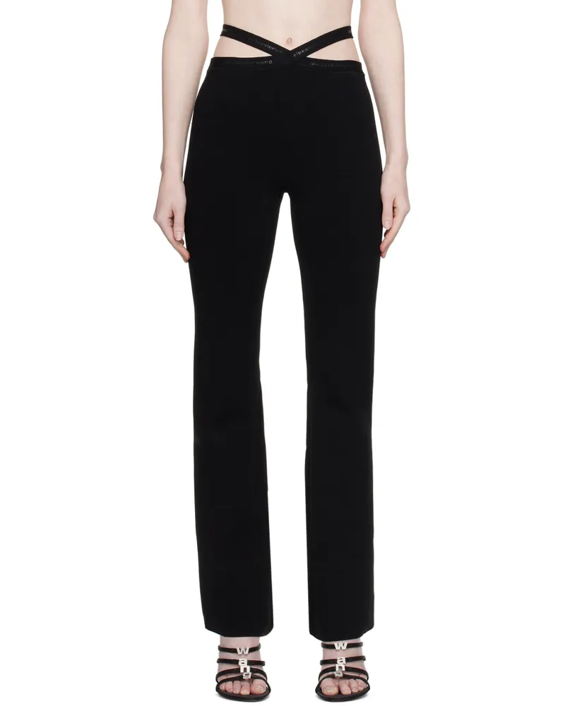 Alexander Wang Black Criss-Cross Leggings 001