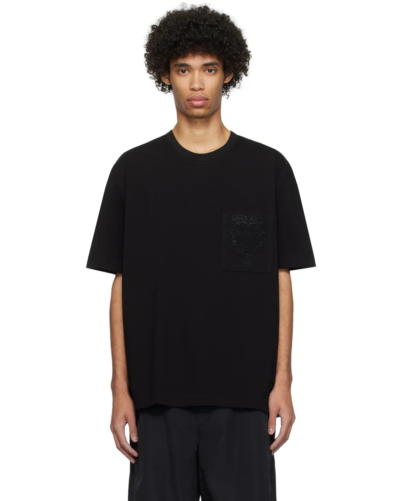 SOLID HOMME Black Pocket T-Shirt 734b