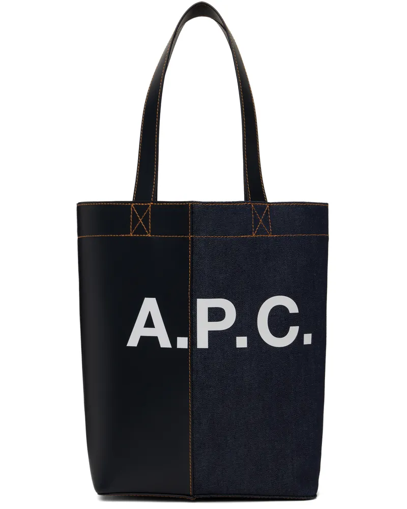 A.P.C. Navy & Black Axel N/S Tote Iak