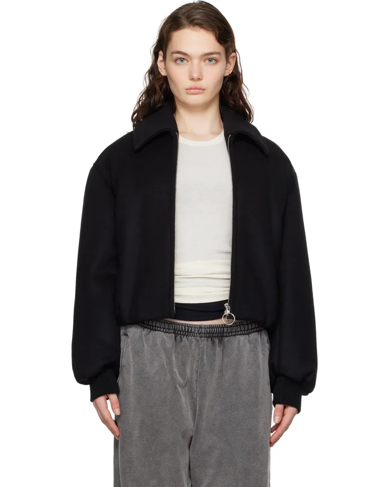 Acne Studios Black Logo Plaque Bomber Jacket 900