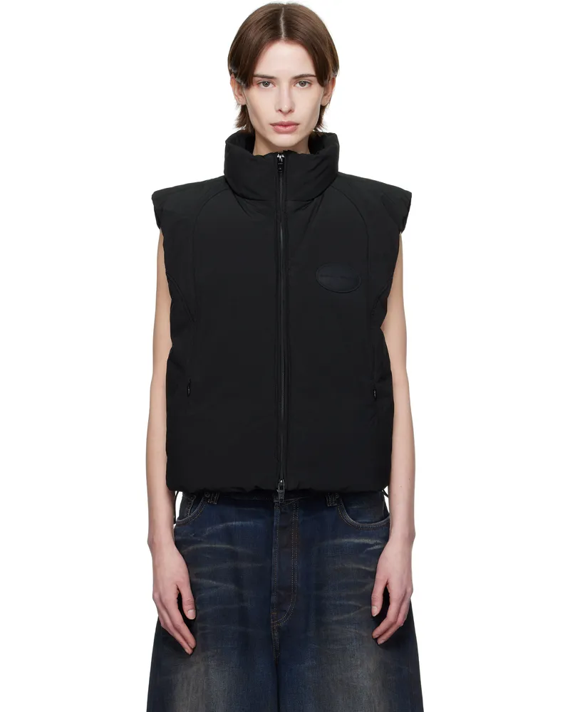Alexander Wang Black Logo Patch Down Vest Black