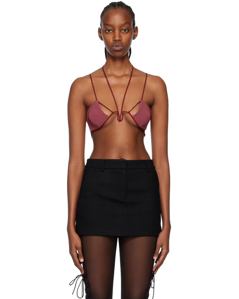 Nensi Dojaka Burgundy Angular Bra Hawros