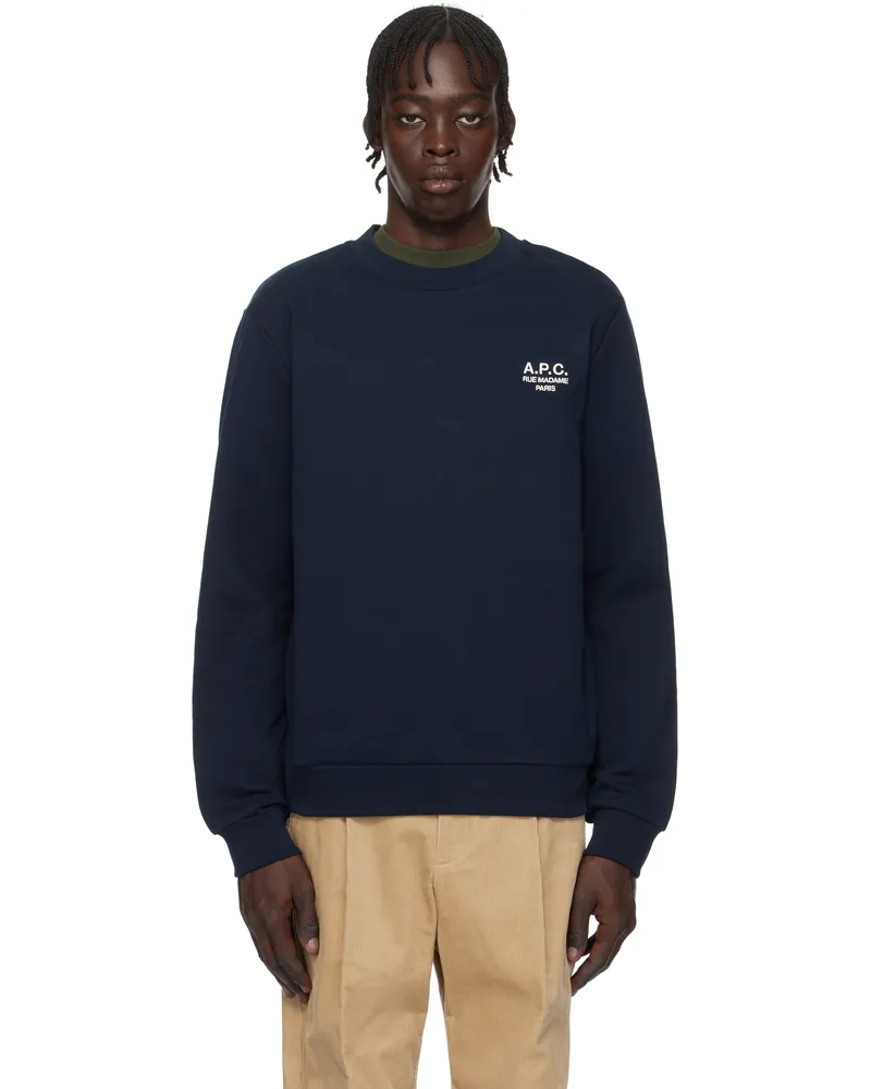 A.P.C. Navy Standard 'Rue Madame' Sweatshirt Tiq