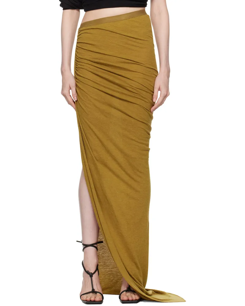 Rick Owens Tan Porterville Edfu Maxi Skirt 62