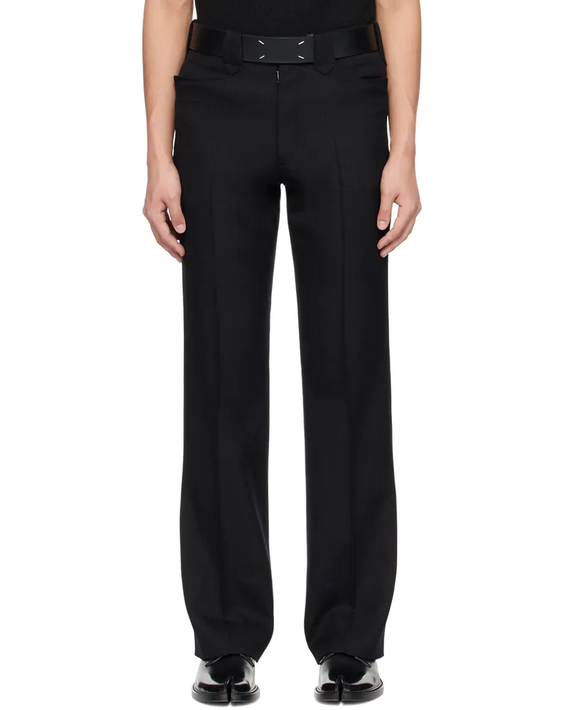 Maison Margiela Black Creased Trousers 900f