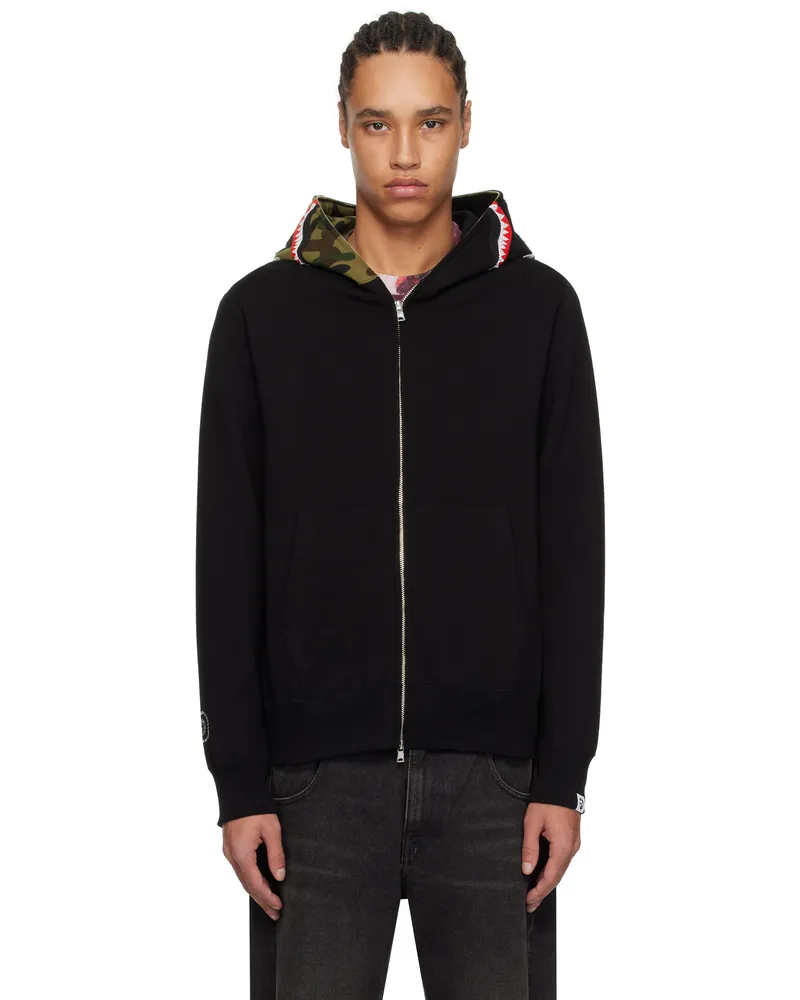 BAPE Black Swarovski Shark Full Zip Hoodie Blk-black