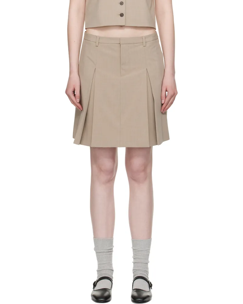 Sandy Liang Taupe Jeannie Miniskirt Taupe