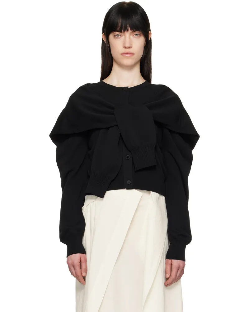 Issey Miyake Black Four-Sleeved Cardigan 15