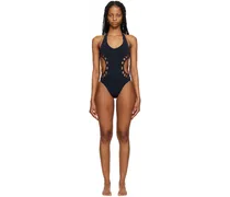 Navy Cutout One-Piece Swimsuit