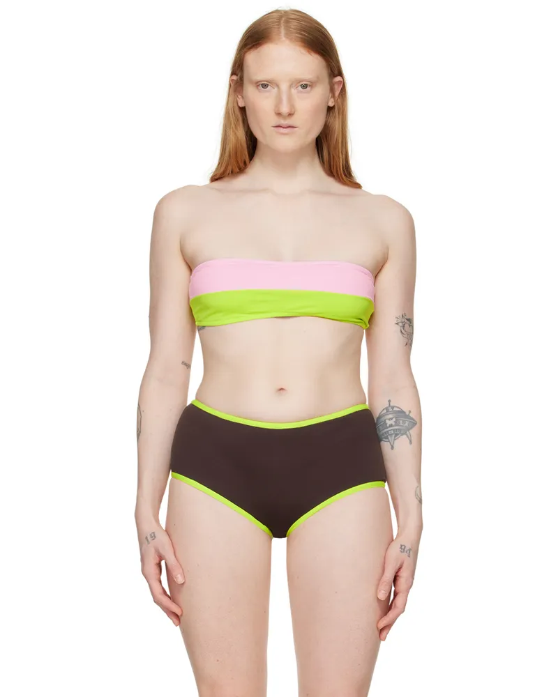 GIMAGUAS Pink & Green Lanai Bikini Top Multicolor
