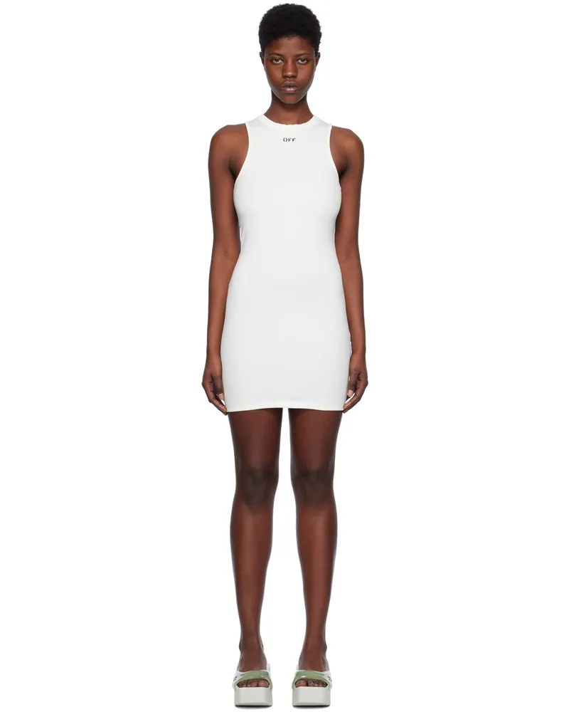OFF-WHITE White Sleek Rowing Minidress Coconut