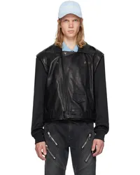 Balmain Black Belted Leather Jacket Eap