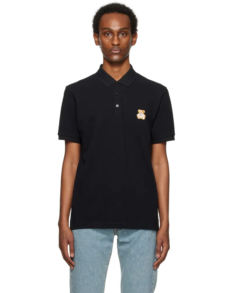 Moschino Black Embroidered Polo A0555