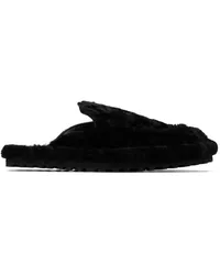 Dries van Noten Black Shearling Slippers Black