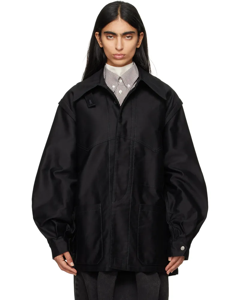 Maison Margiela Black Cotton Chore Jacket 900
