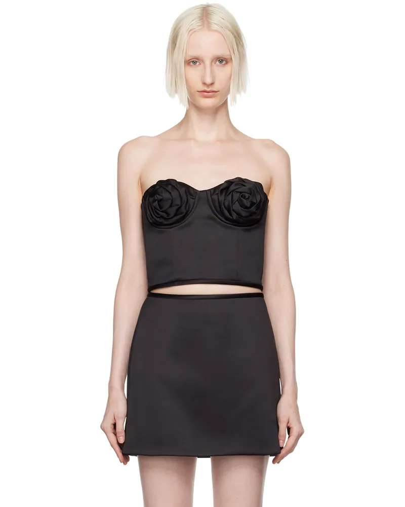 Marc Jacobs Black 'The Satin Rose' Corset 001