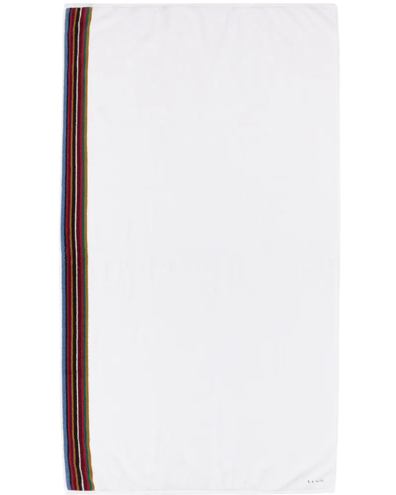 White Signature Stripe Bath Sheet