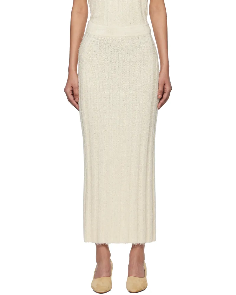 KHAITE Off-White Claire Midi Skirt 103