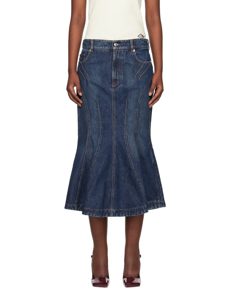SPORTMAX Indigo Casa Denim Midi Skirt Midnightblue