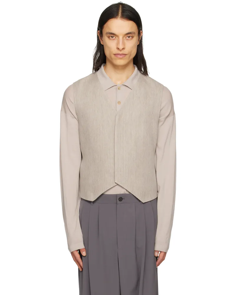 The Row Beige Derek Vest Sepia