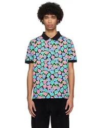 Noah NYC Black Floral Polo Black