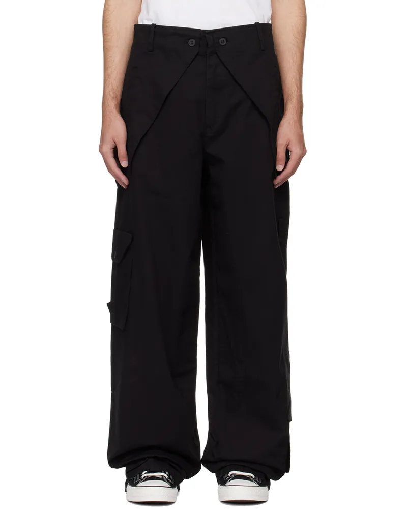 ACW* Black Paneled Cargo Pants Black