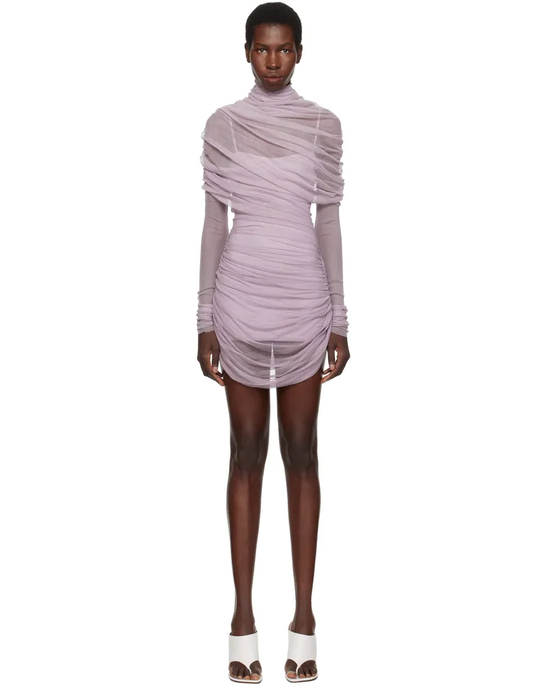 Christopher Esber Purple Christo Sheer Wrap Minidress Mauve
