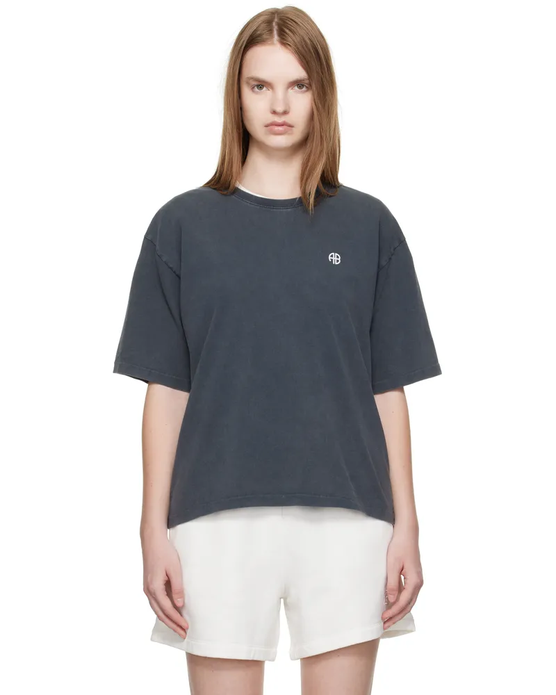 Anine Bing Gray Rudy 'Empowerment' T-shirt Washed
