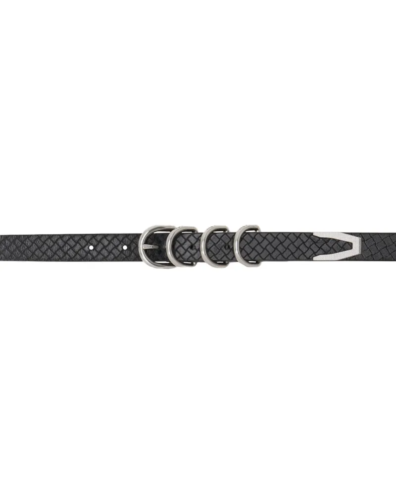Rag & Bone Black Leather Baby Spire Belt Blkbktw