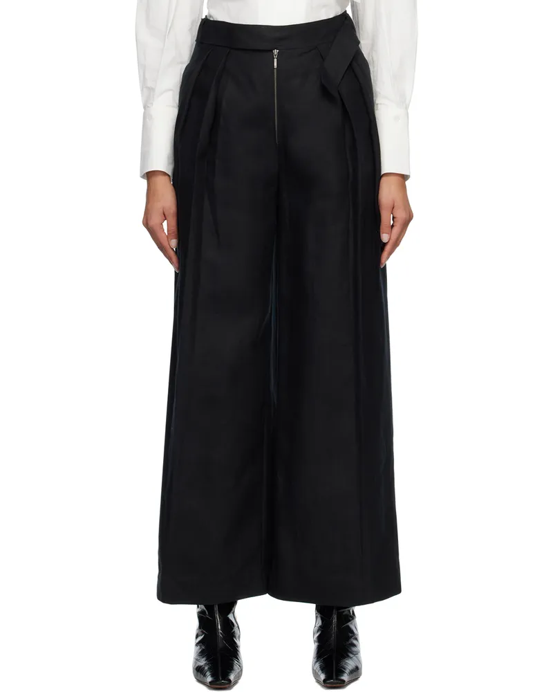 Subtle Le Nguyen Black Pleated Trousers Black