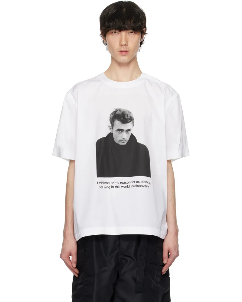 Sacai White James Dean Cotton Poplin T-shirt 151