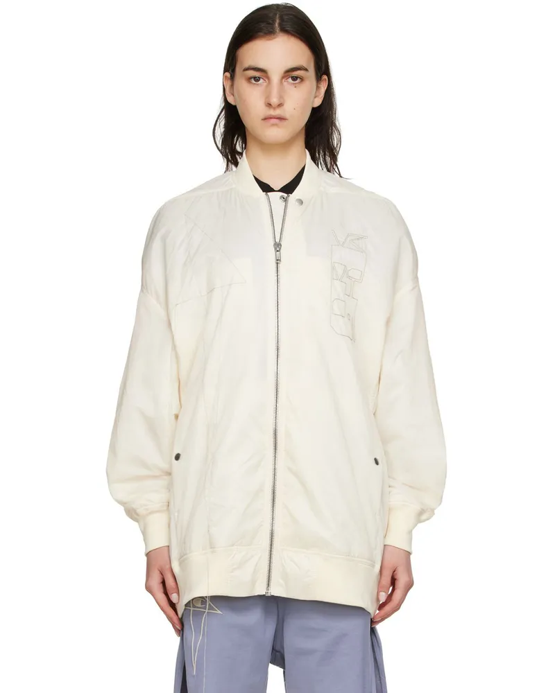 DRKSHDW by Rick Owens Off-White Nylon Bomber Jacket 2108