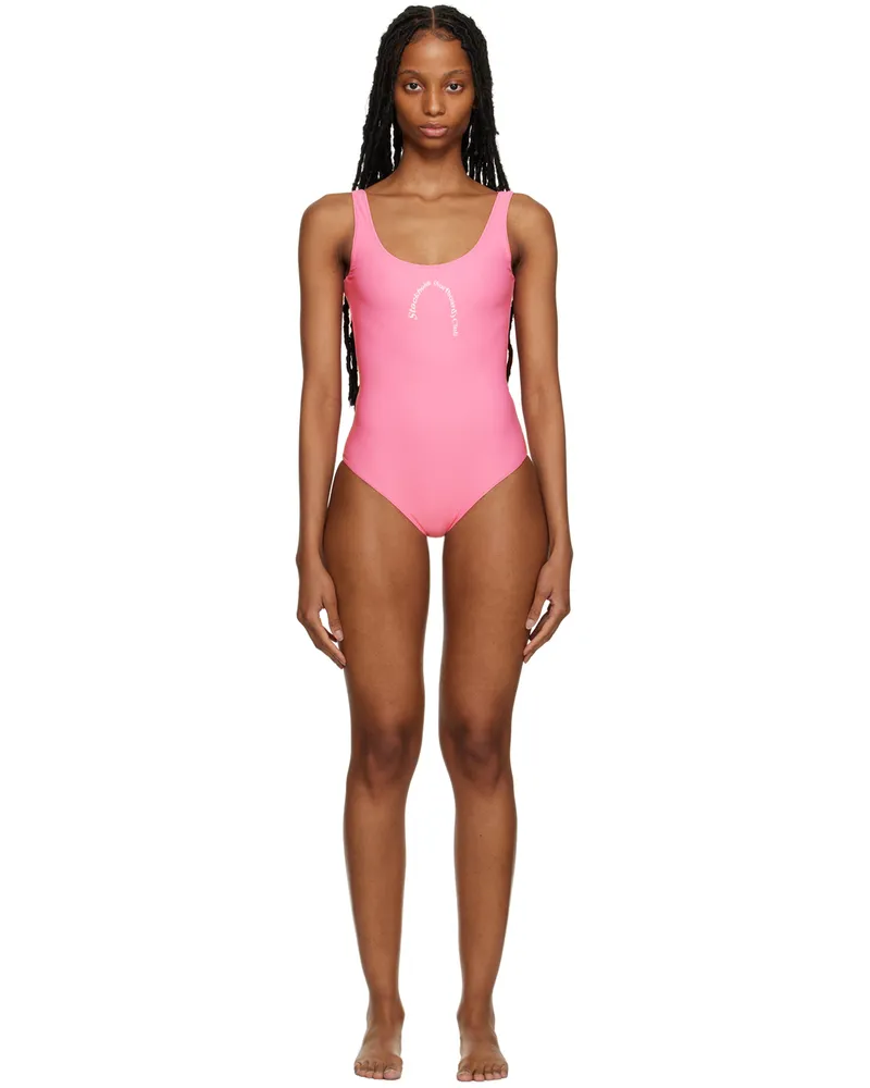 Stockholm (Surfboard) Club Pink Printed One-Piece Swimsuit Pink