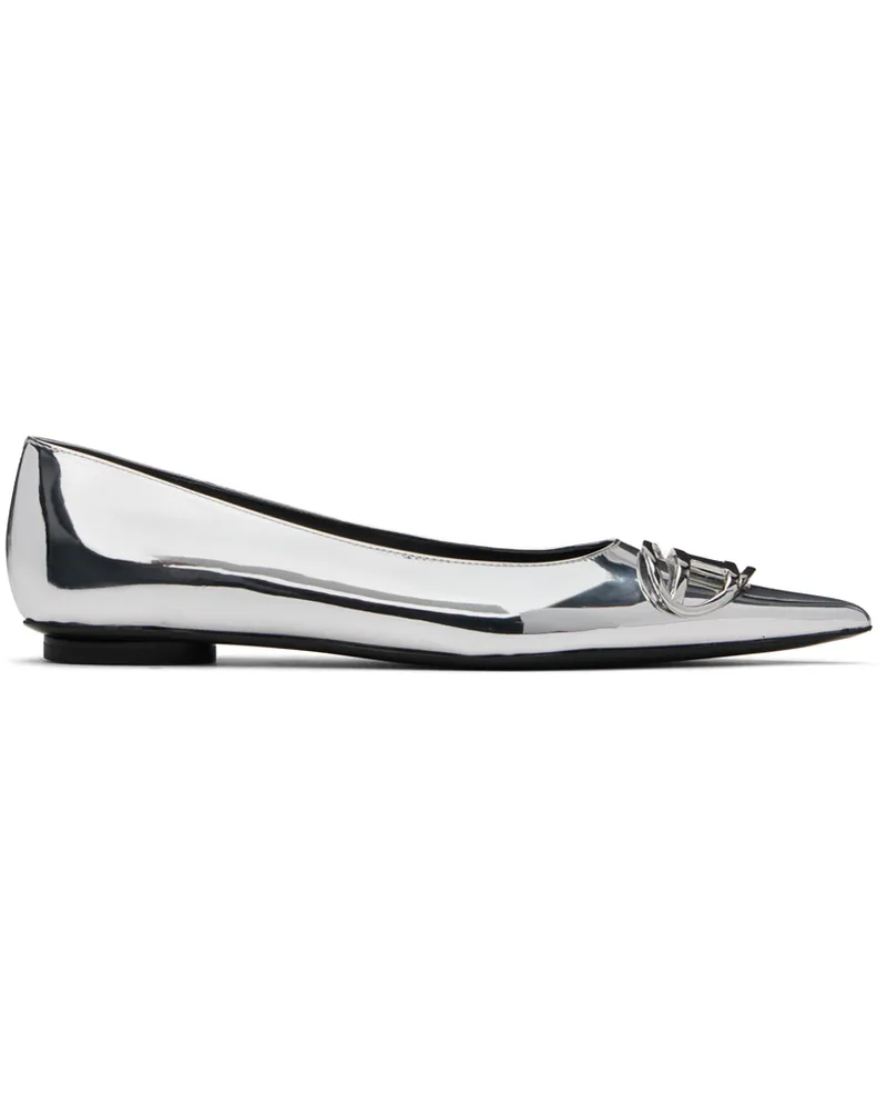 Diesel Silver D-Venus Ballerina Flats T9002