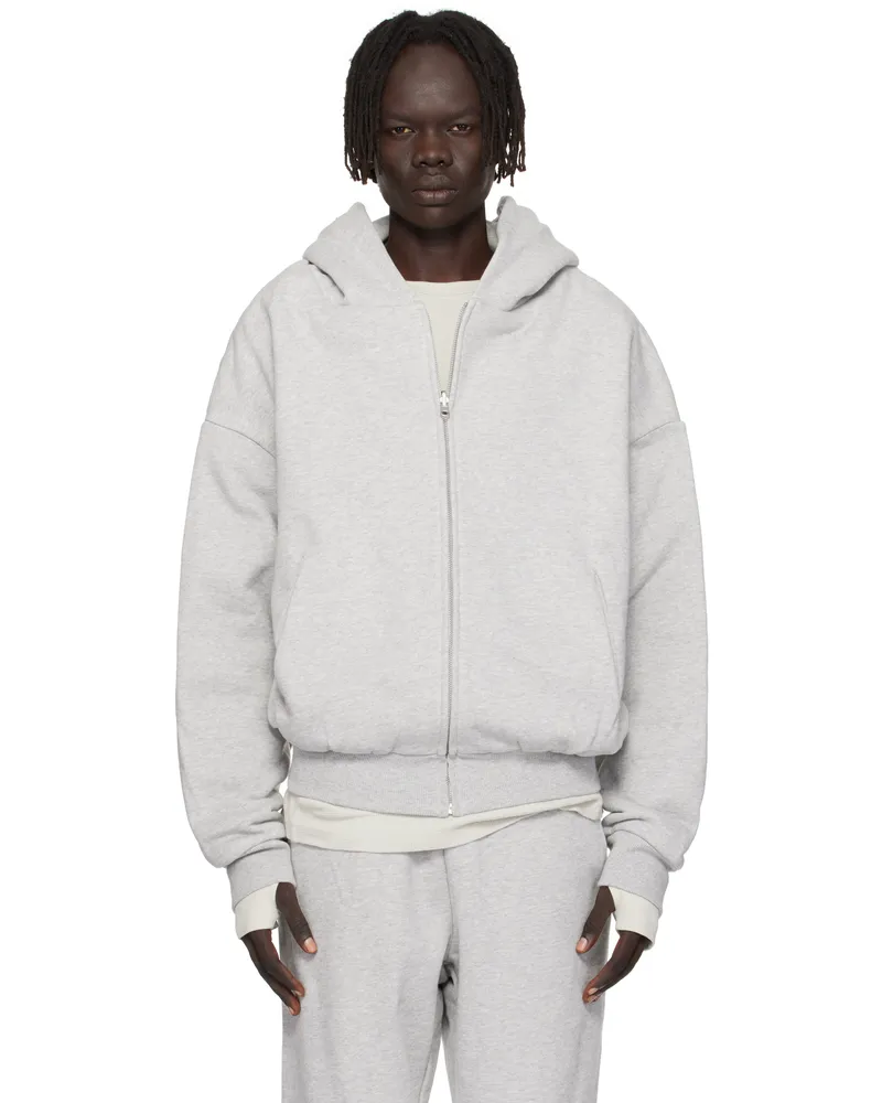 Entire Studios Gray Thermal Hoodie Silver