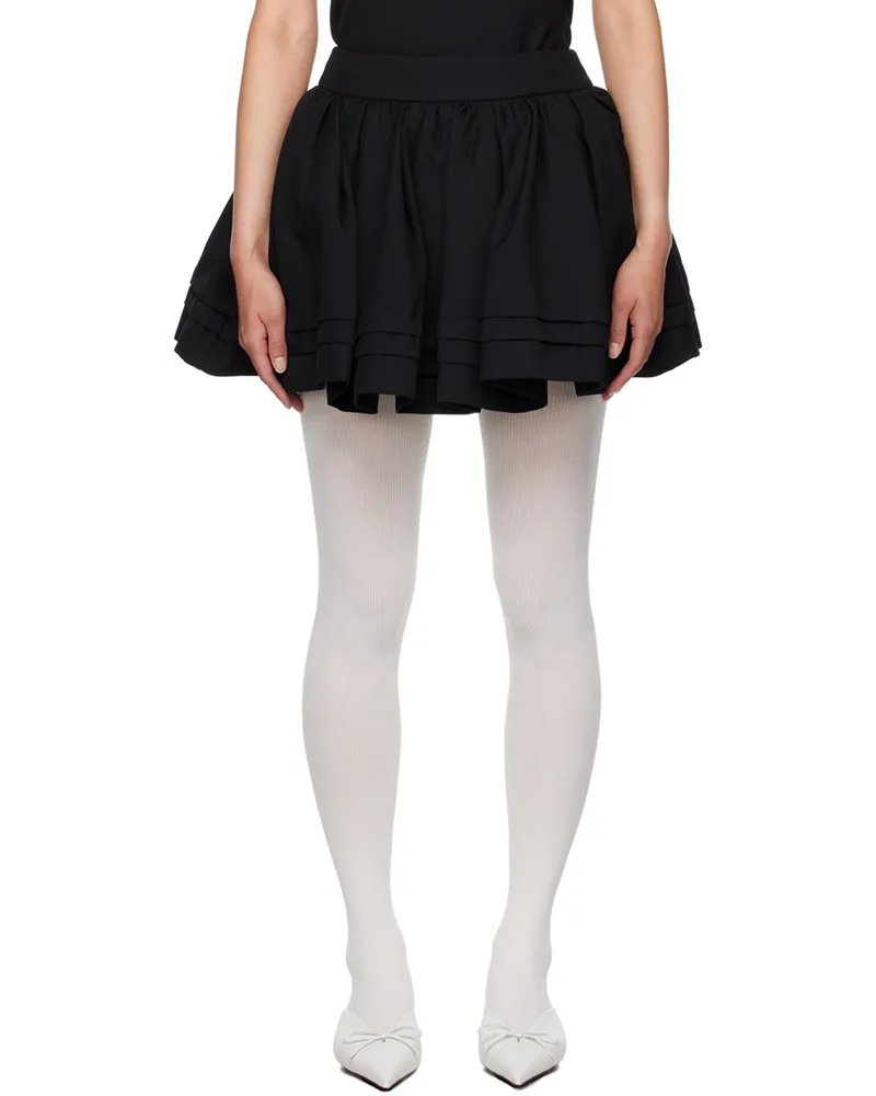 SHUSHU/TONG Black Pleated Miniskirt Ba100