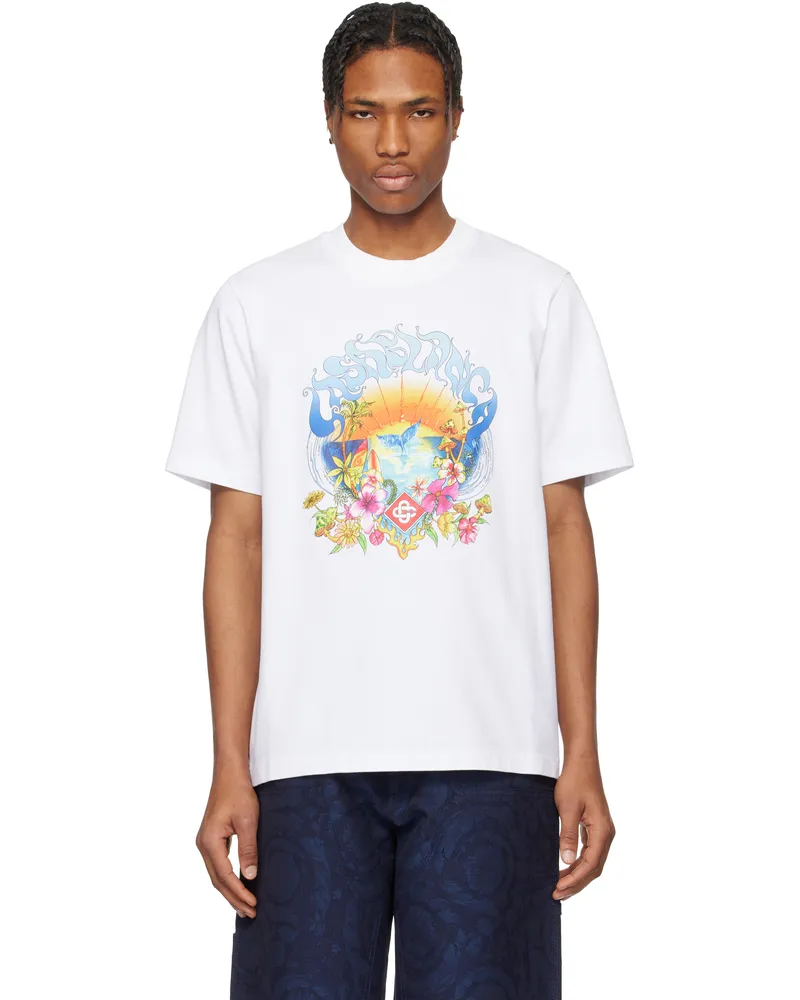Casablanca Paris White Surf Trip T-shirt Surf
