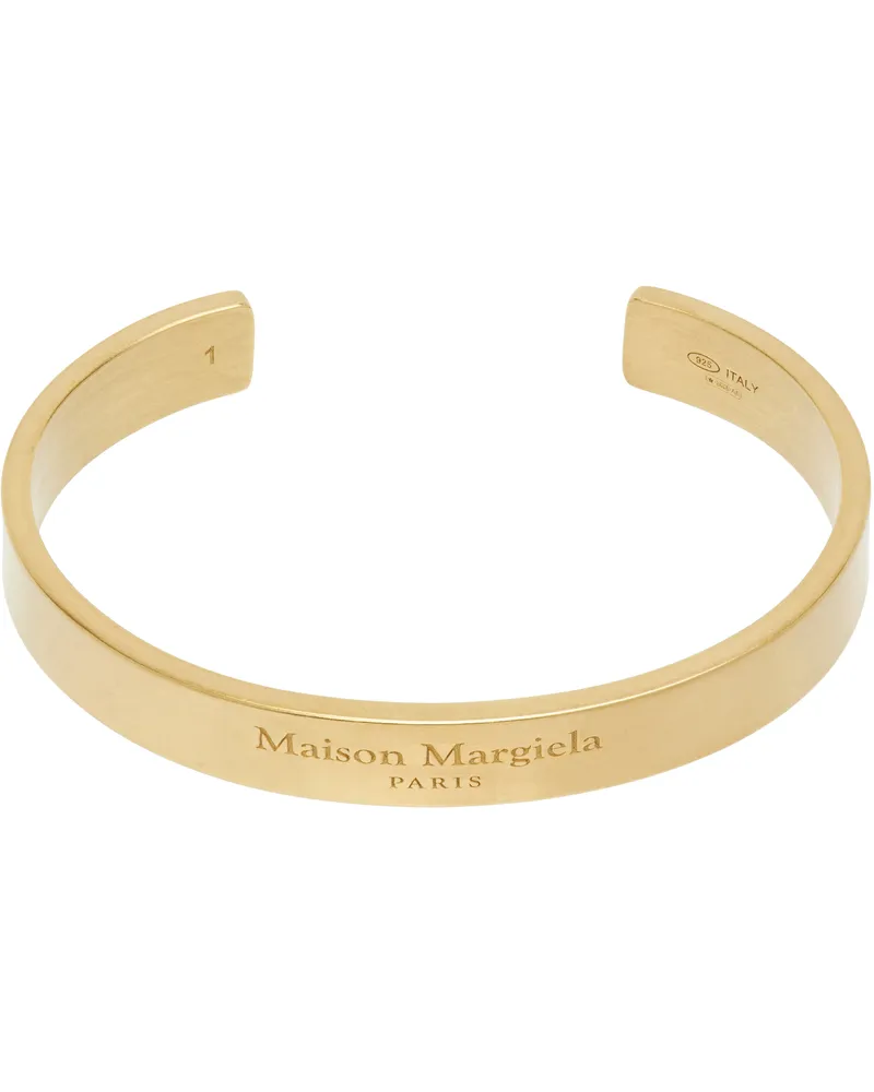 Maison Margiela Gold Logo Cuff Bracelet 950