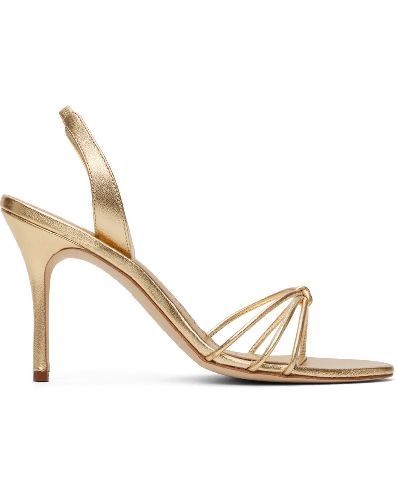 Manolo Blahnik Gold Sareta Heeled Sandals 7103