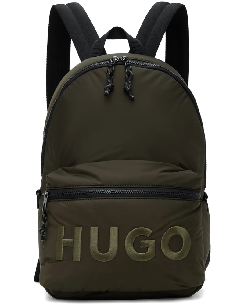 HUGO BOSS Green Embroidered Logo Backpack 257-Dark