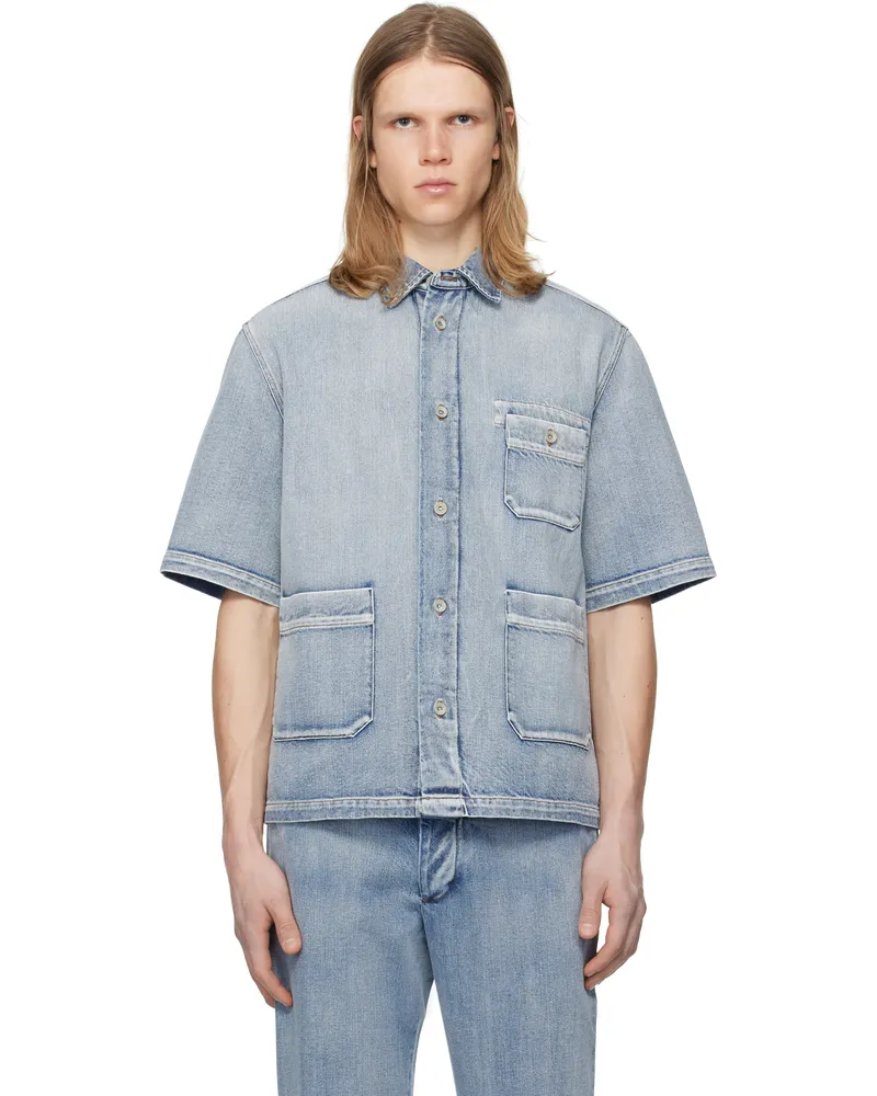 BARENA Blue Ordior Geco Shirt Mirage
