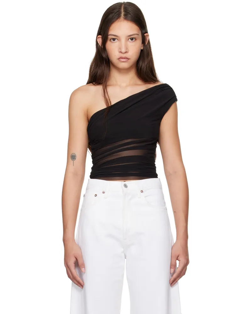 bec & bridge Black Martha Asym Tank Top Black