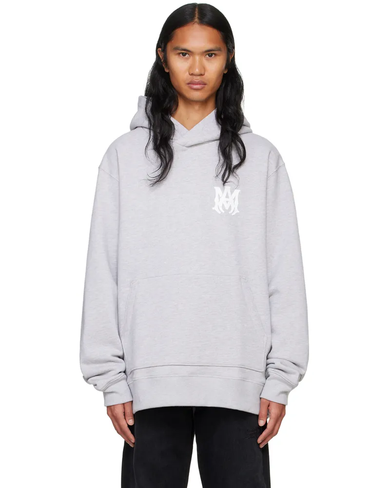 Amiri Gray MA Core Logo Hoodie Grey