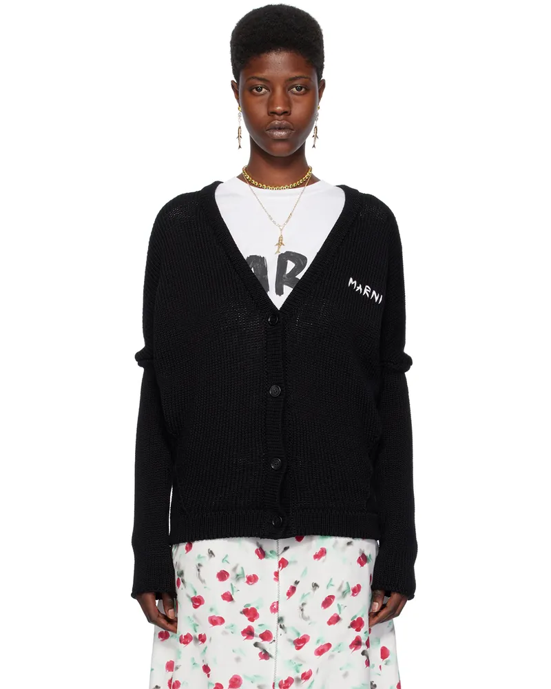 Marni Black Buttoned Cardigan 00n99